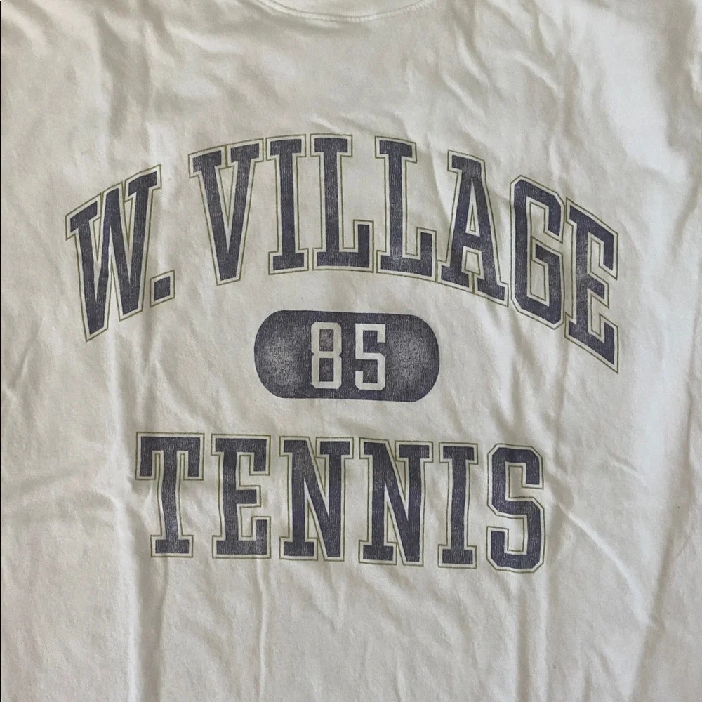 Abercrombie & Fitch W. Village Tennis White Cotton T-Shirt - Picture 2 of 8